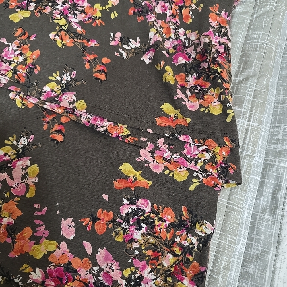 J.Jill Floral Long Sleeve Layered Shirt Sz M - Picture 4 of 8